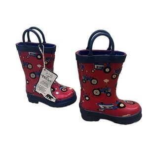NWT Hatley Kids' Red Tractor Rain Boots